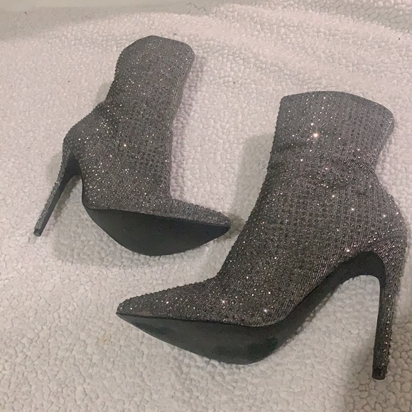 Steve Madden Wifey Pewter Rhinestone Stiletto Boot - Picture 3 of 14